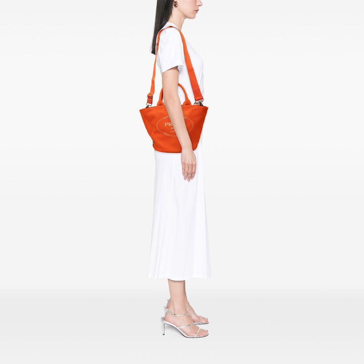 Prada Toile Canapa Logo Cabas