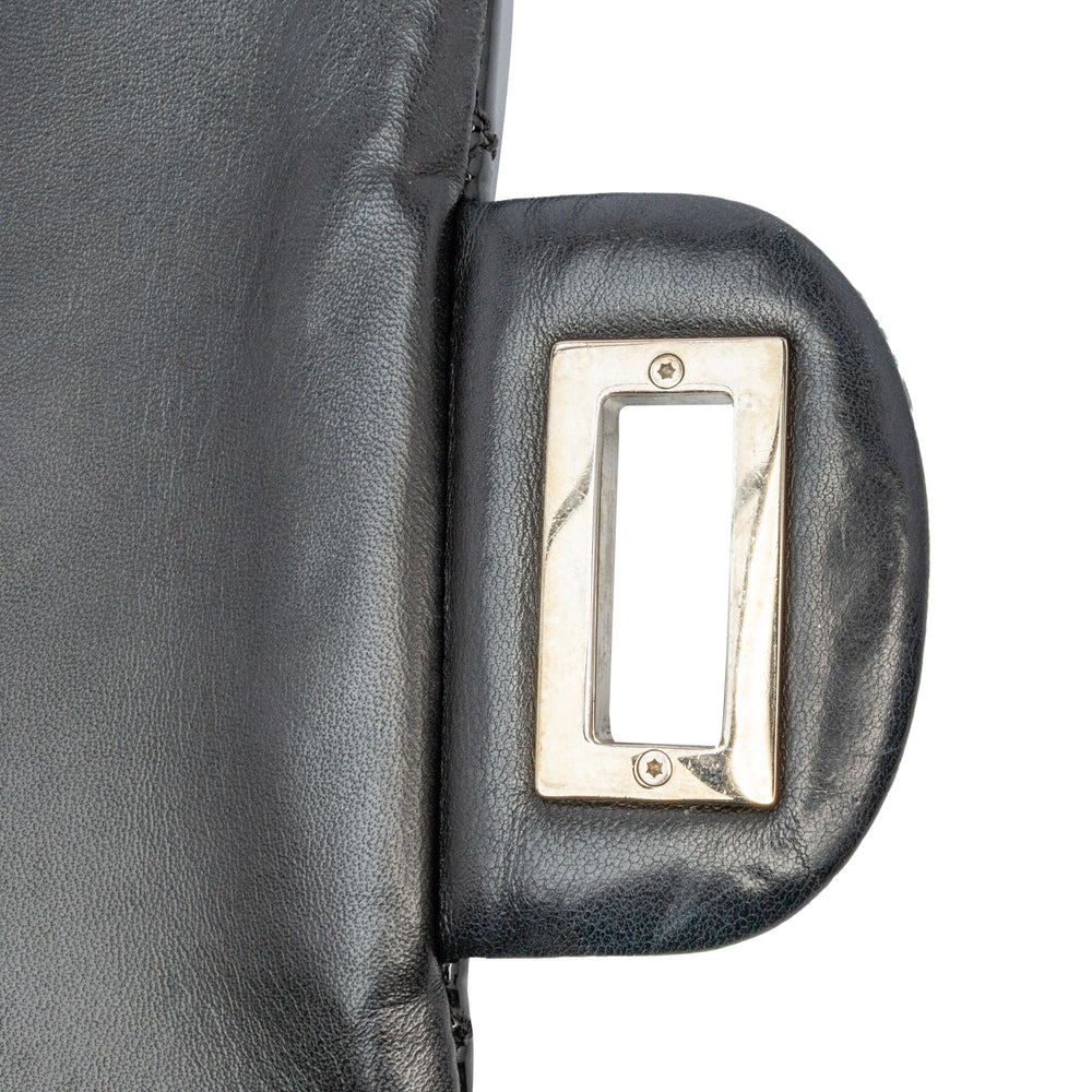 2.55 Reissue Quilted Patent Double Flap 227 Black - Gaby Paris
