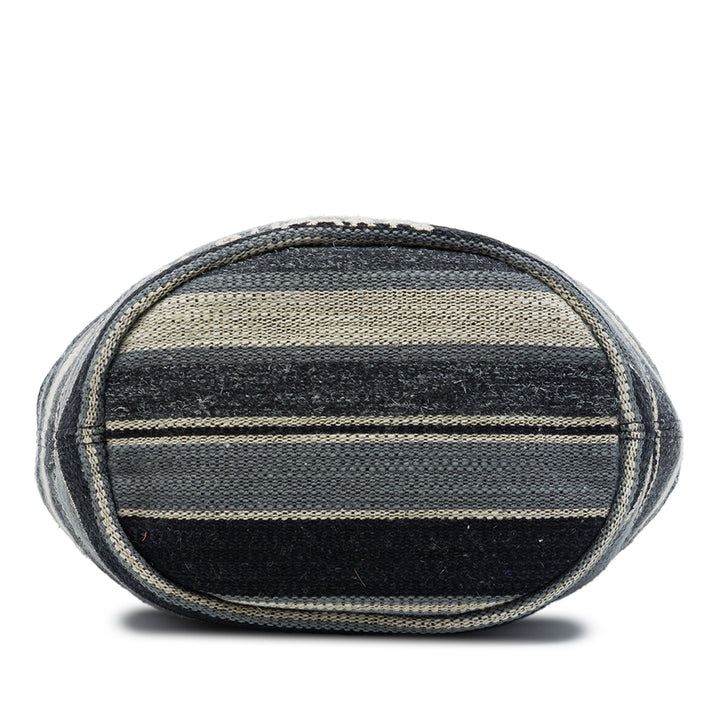 Rayé Deauville Sac à cordon seau Gris