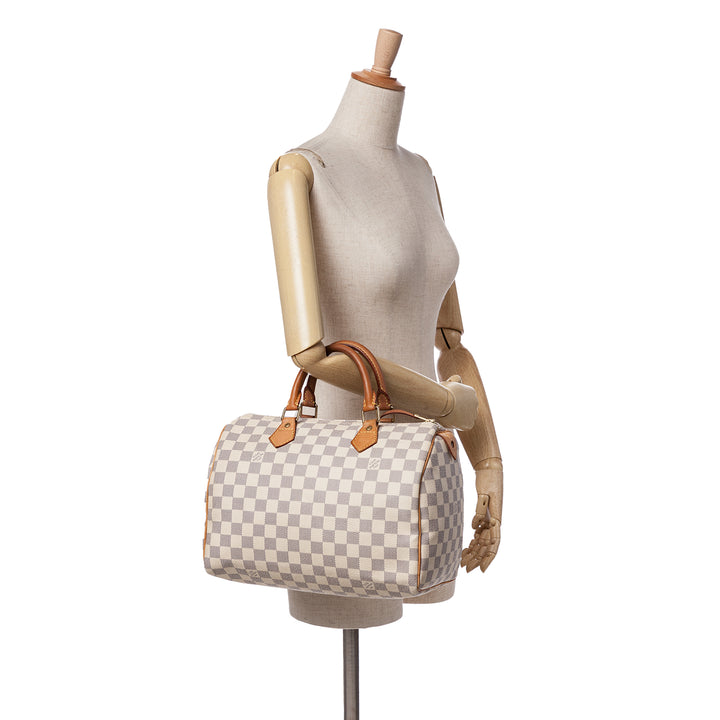 Damier Azur Speedy 30 White - Gaby Paris