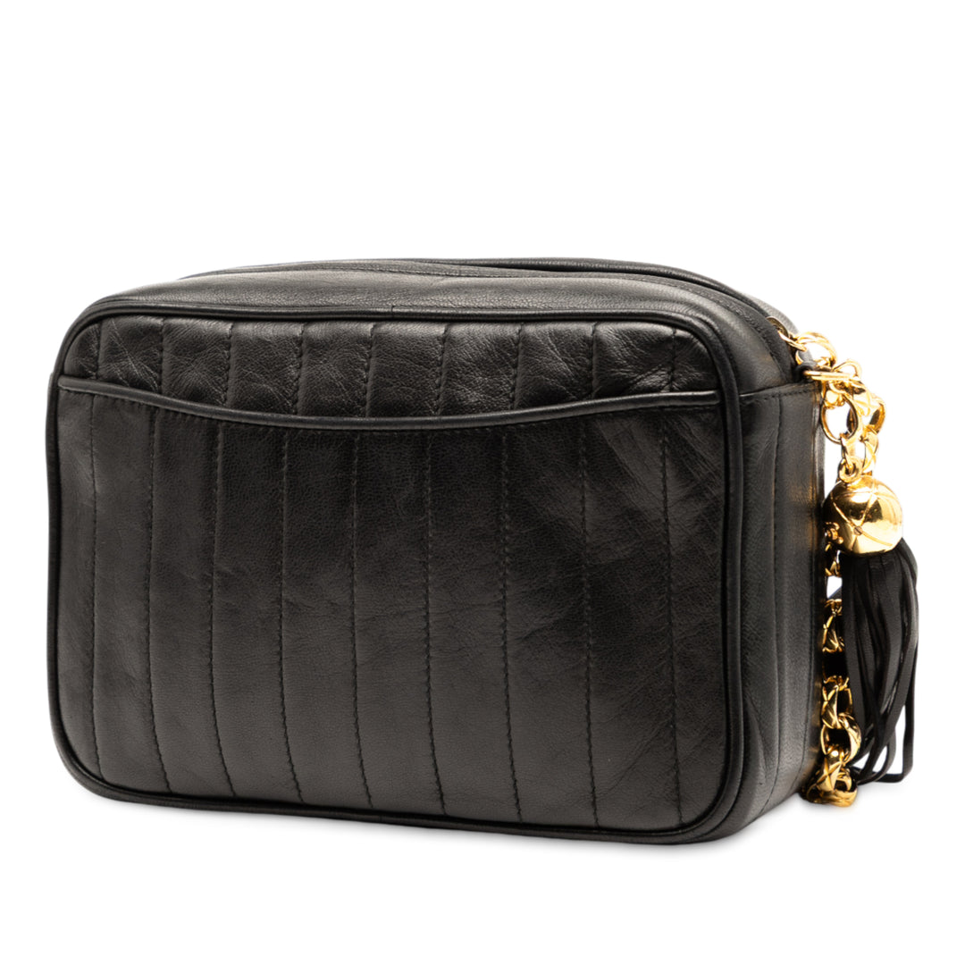 Chanel CC Quilted Cuir d’agneau Tassel Sac caméra Noir – GABY PARIS Authentique