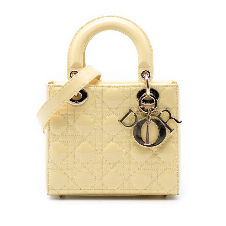 Dior Small Cuir verni Cannage Lady Dior