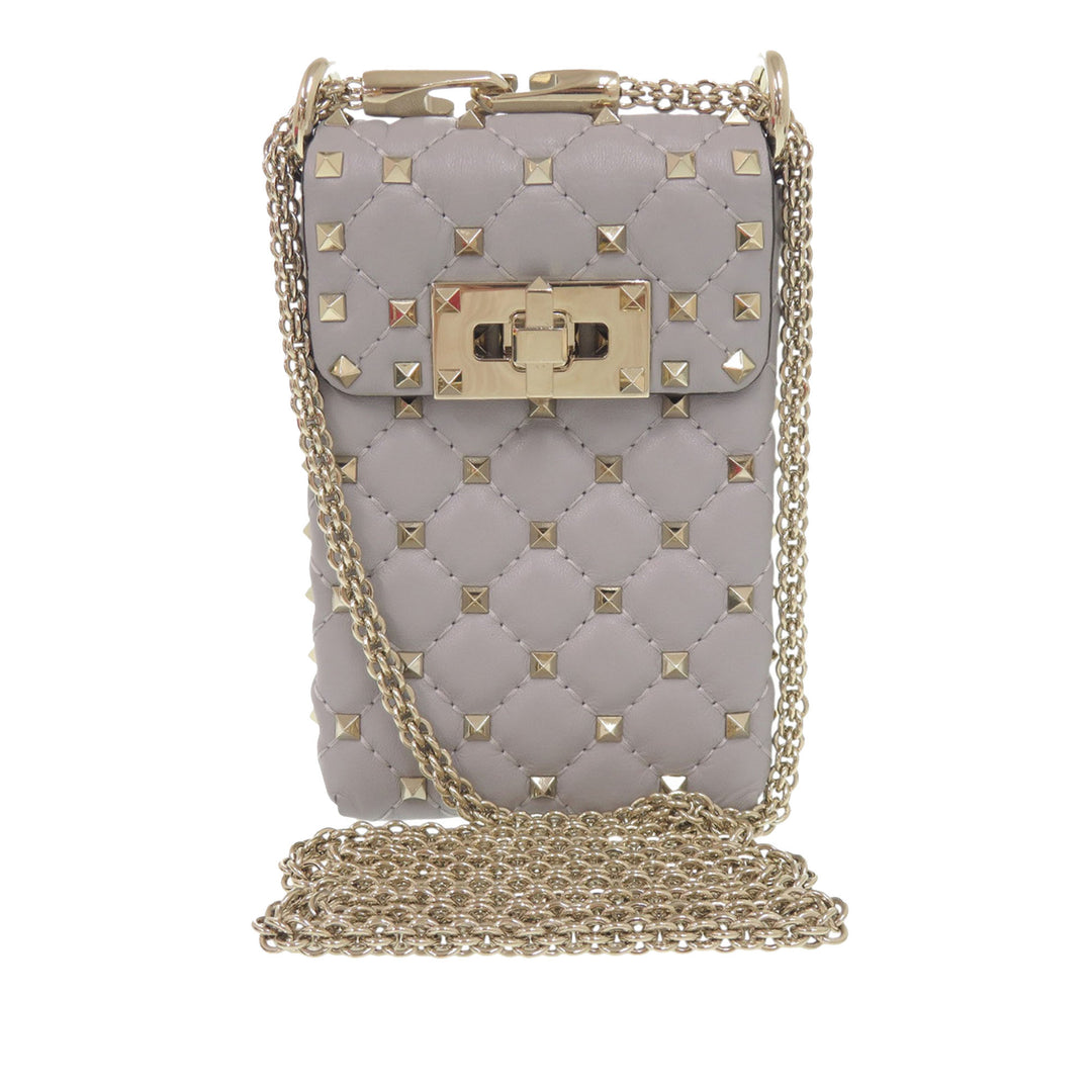 Valentino Cuir d’agneau Rockstud Spike Phone Étui Sac porté croisé