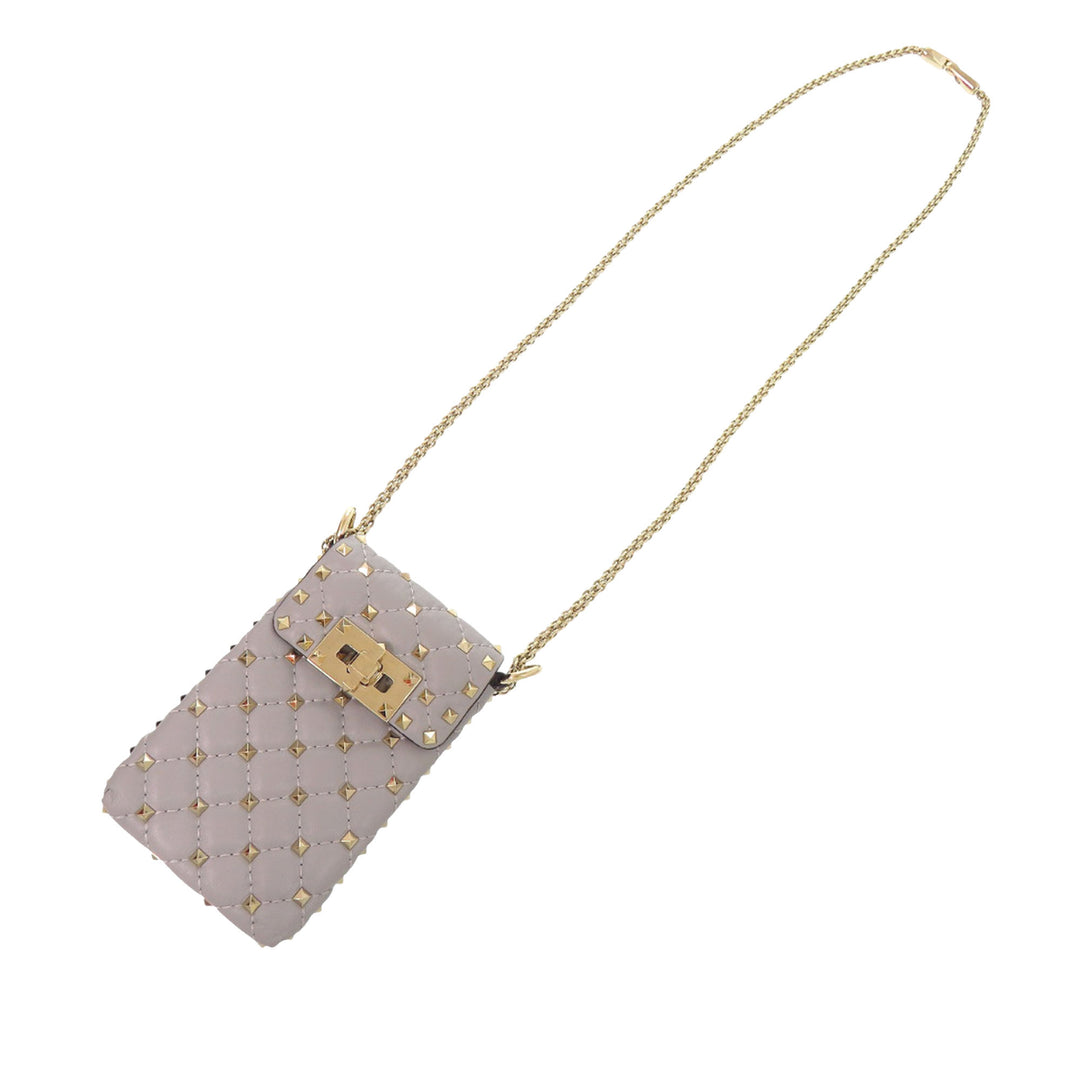 Valentino Cuir d’agneau Rockstud Spike Phone Étui Sac porté croisé