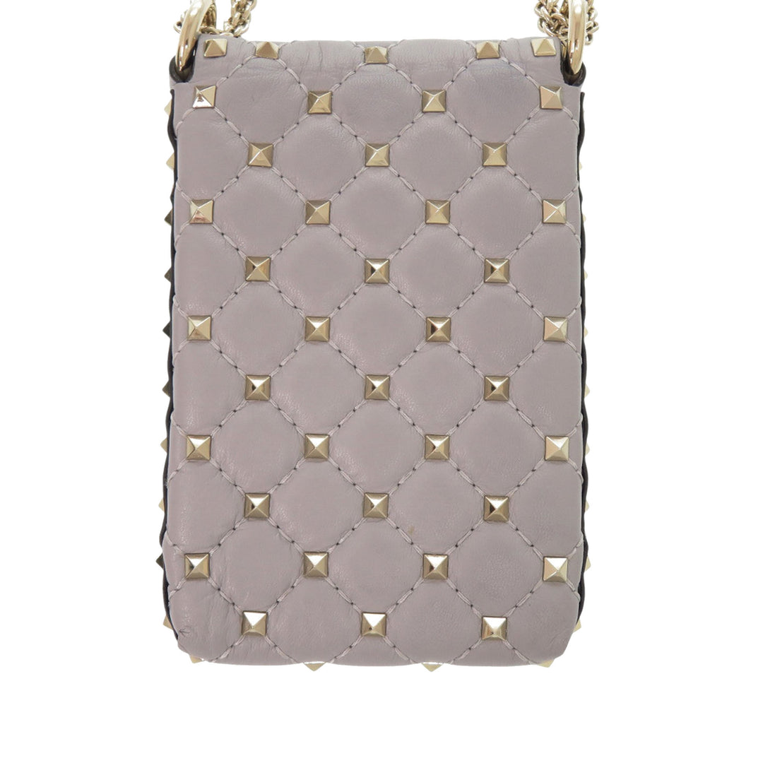 Valentino Cuir d’agneau Rockstud Spike Phone Étui Sac porté croisé