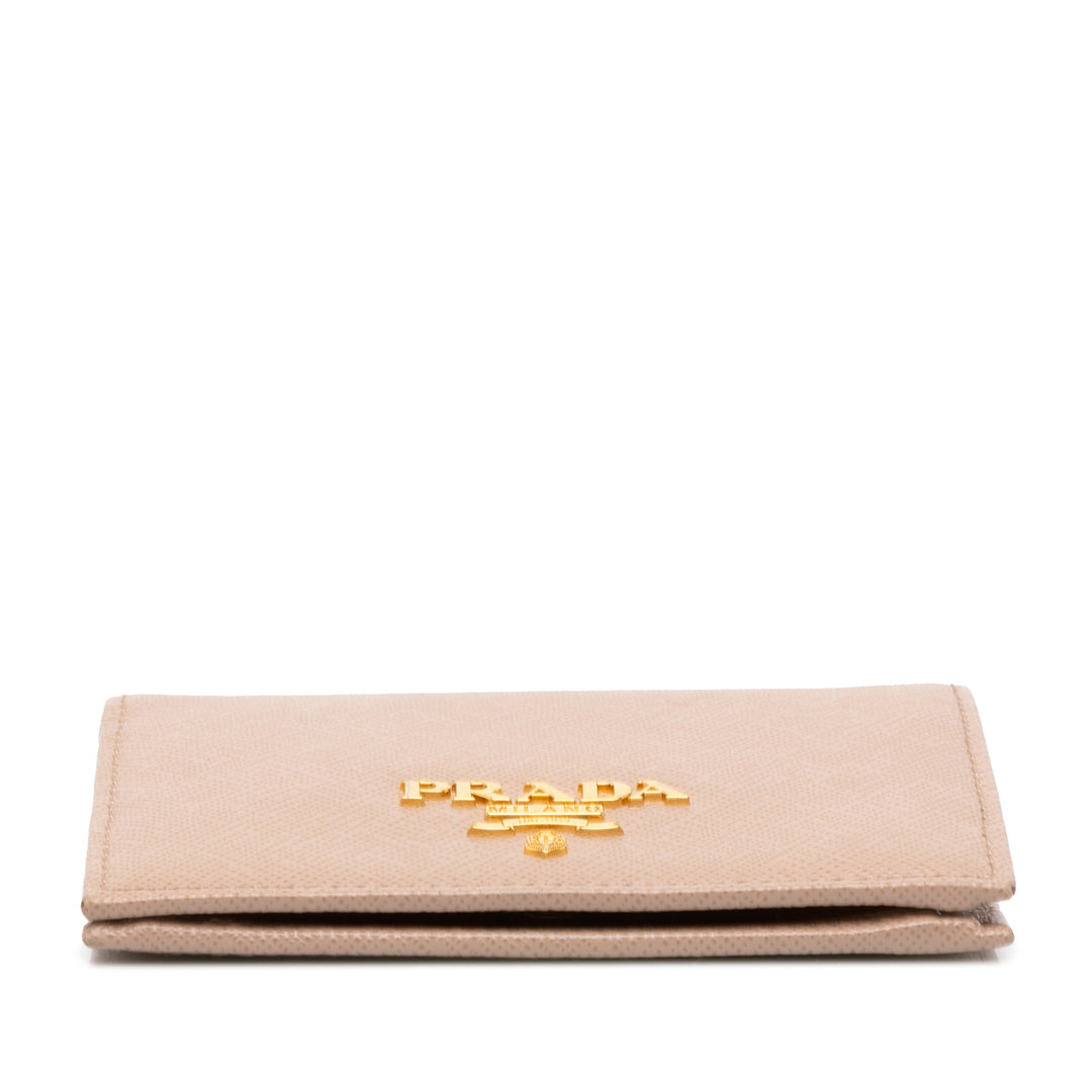 Prada Deux volets Portefeuille Petit Saffiano Marron – vue 3 – GABY PARIS