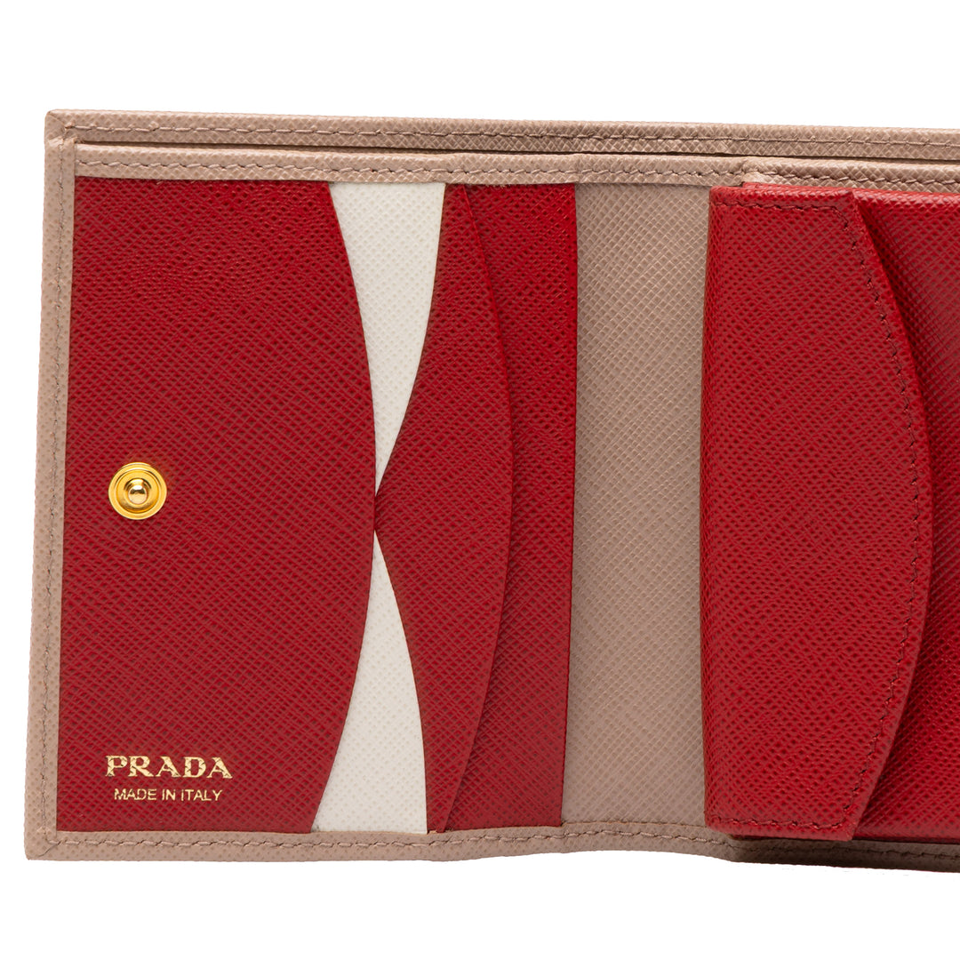Prada Deux volets Portefeuille Petit Saffiano Marron – vue 4 – GABY PARIS