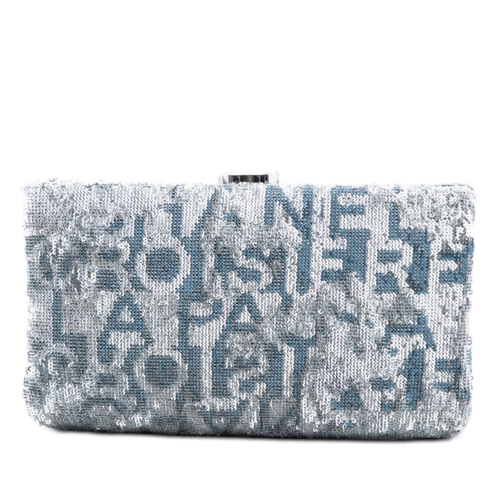 Chanel Satin Sequins brodé La Pausa Evening Pochette