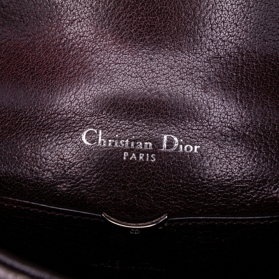 Dior Mini Grained Cuir de veau Diorama Flap Marron