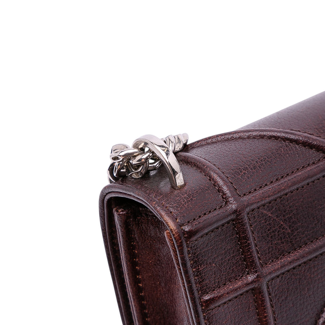 Dior Mini Grained Cuir de veau Diorama Flap Marron