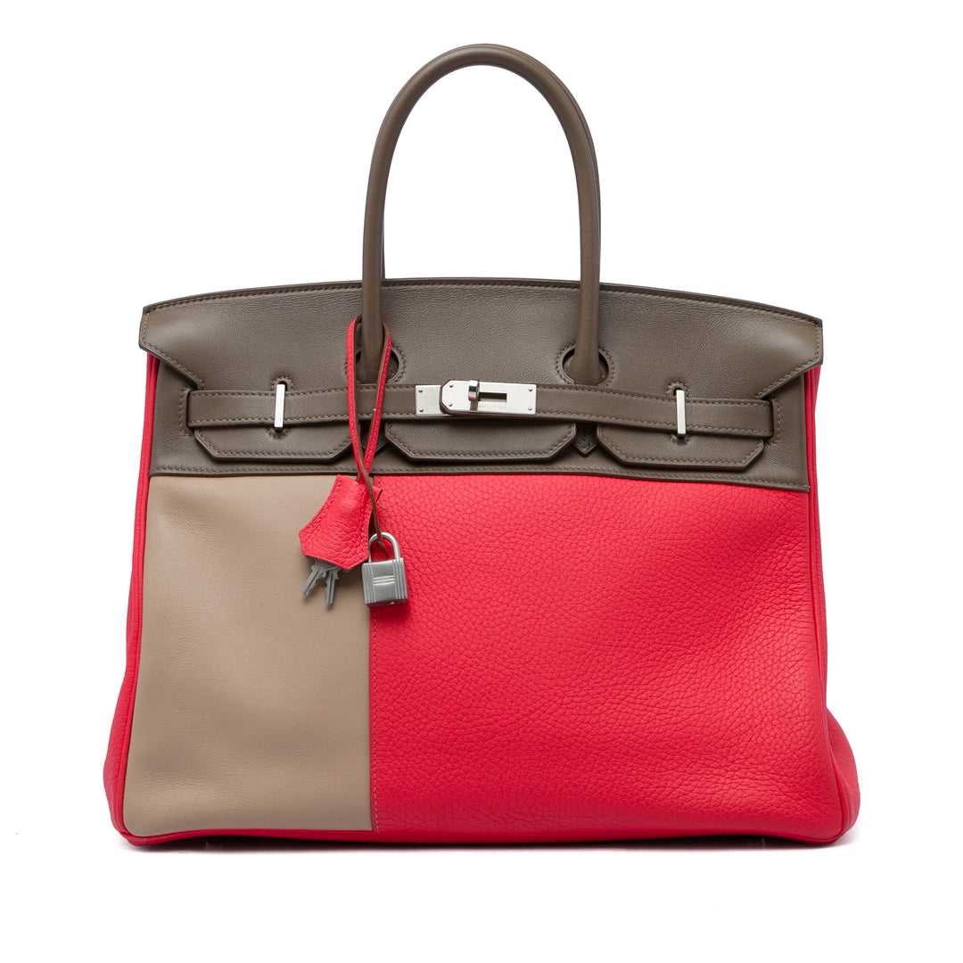Hermès Tricolore et Birkin Cascade Retourne 35 Clémence Rose – vue principale – GABY PARIS