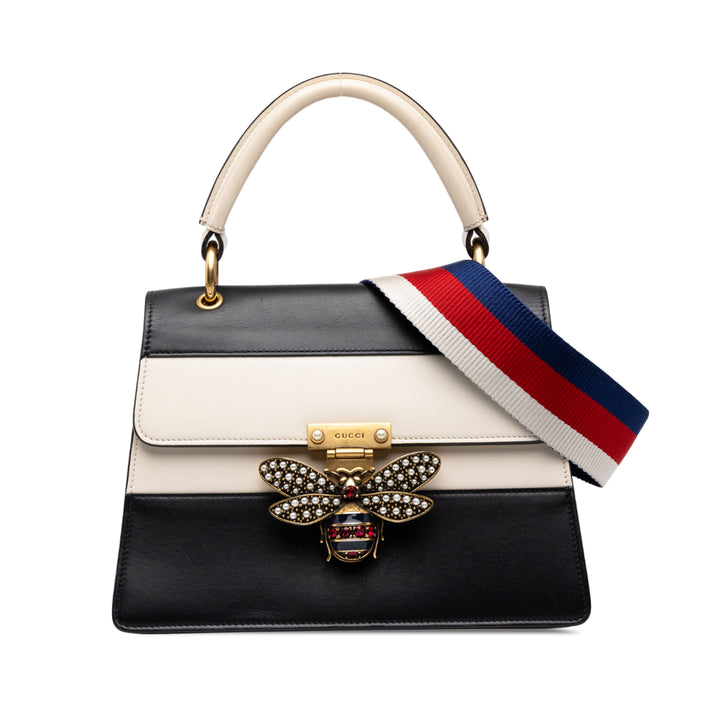 Gucci Sac à main Bicolore Queen Margaret à Petit Cuir de veau Noir – vue principale – GABY PARIS