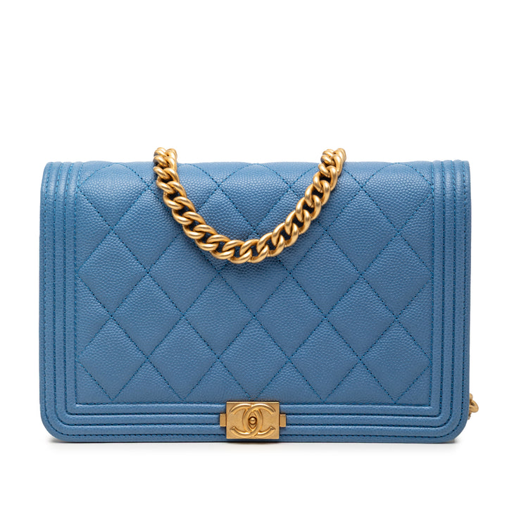 Chanel Matelassé Caviar Boy Wallet on Chain