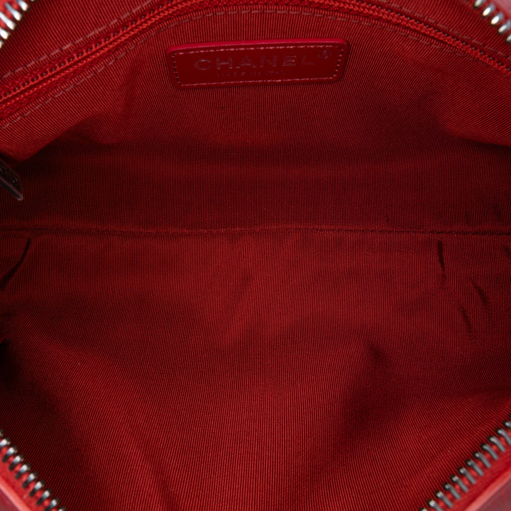 Calfskin Signature Chain 20s Bowling Bag Red - Gaby Paris