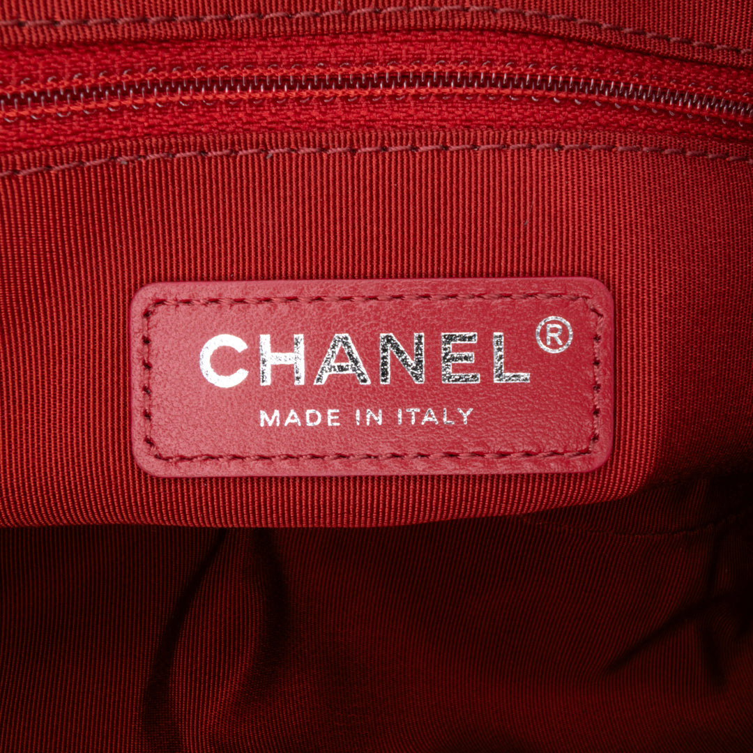 Calfskin Signature Chain 20s Bowling Bag Red - Gaby Paris