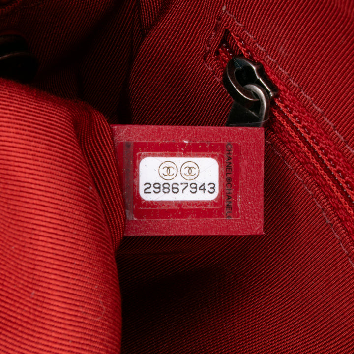 Calfskin Signature Chain 20s Bowling Bag Red - Gaby Paris
