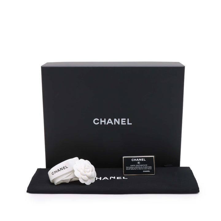 Chanel Jumbo Stripe Jersey Felt and Rope Flap Bleu
