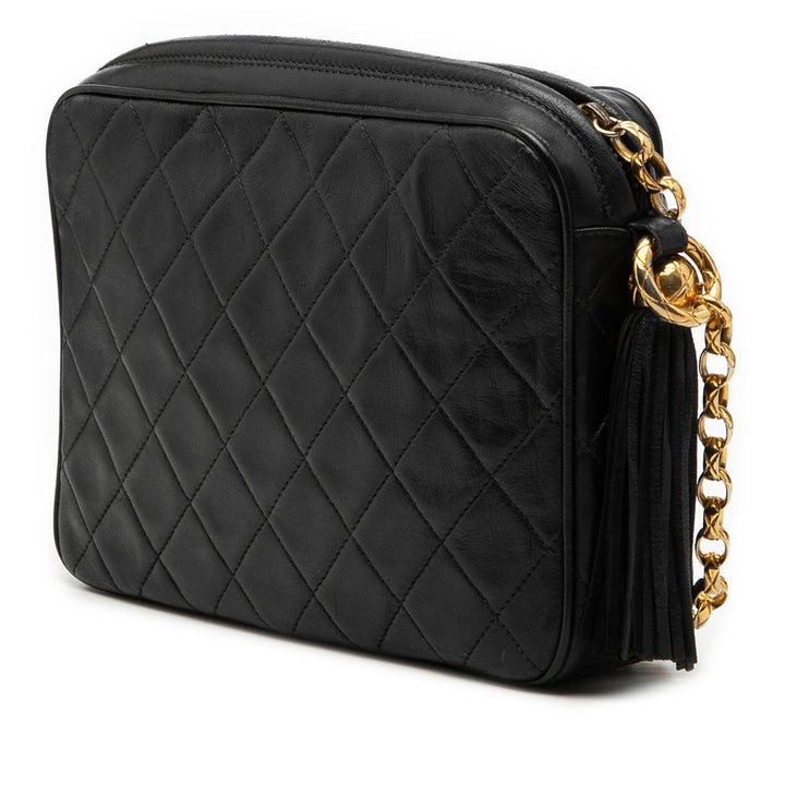 Chanel CC Matelassé Cuir d’agneau Pompon Sac caméra