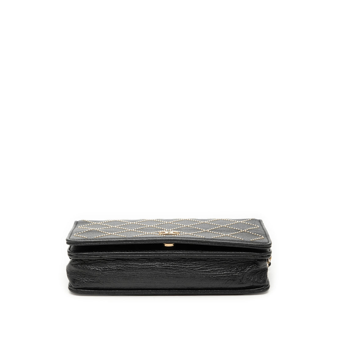 Chanel CC clouté Cuir d’agneau Cristal Wallet on Chain