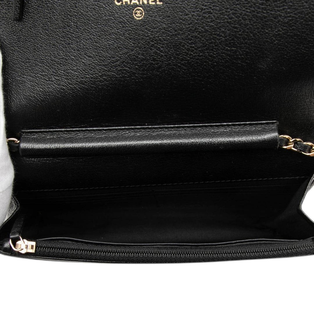 Chanel CC clouté Cuir d’agneau Cristal Wallet on Chain