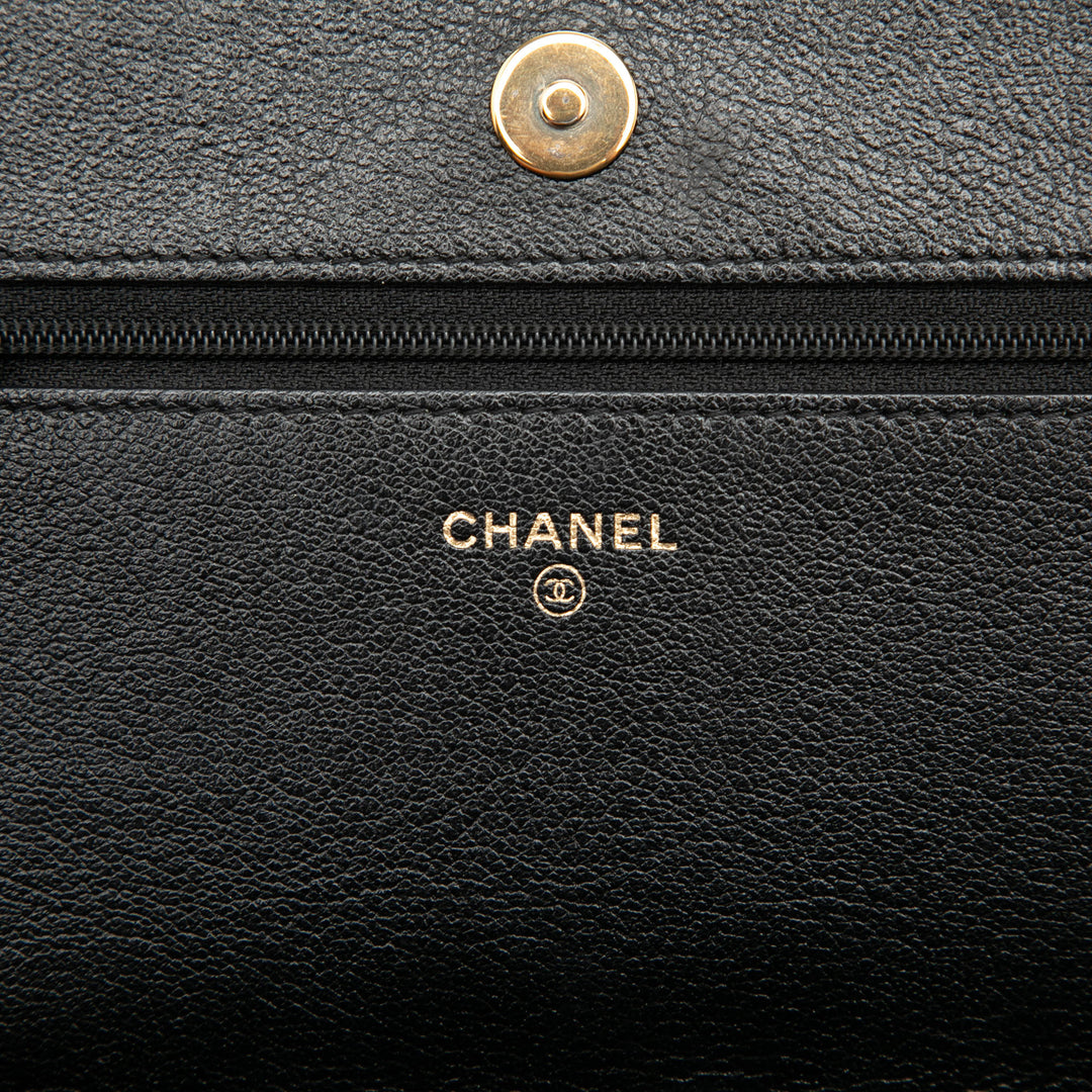 Chanel CC clouté Cuir d’agneau Cristal Wallet on Chain