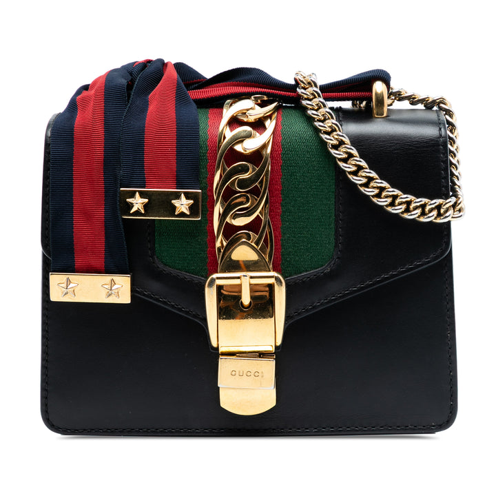Gucci Mini Cuir de veau Web Sylvie Chain Sac