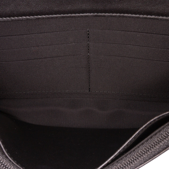 CC Embossed Lambskin Wallet On Chain Black - Gaby Paris