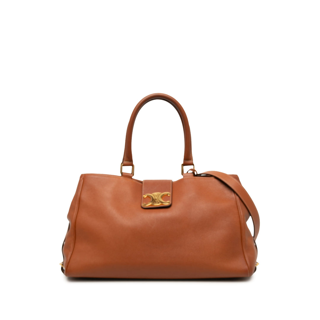 Celine Sac à main Souple Appoline Moyen Cuir de veau Marron – vue principale – GABY PARIS