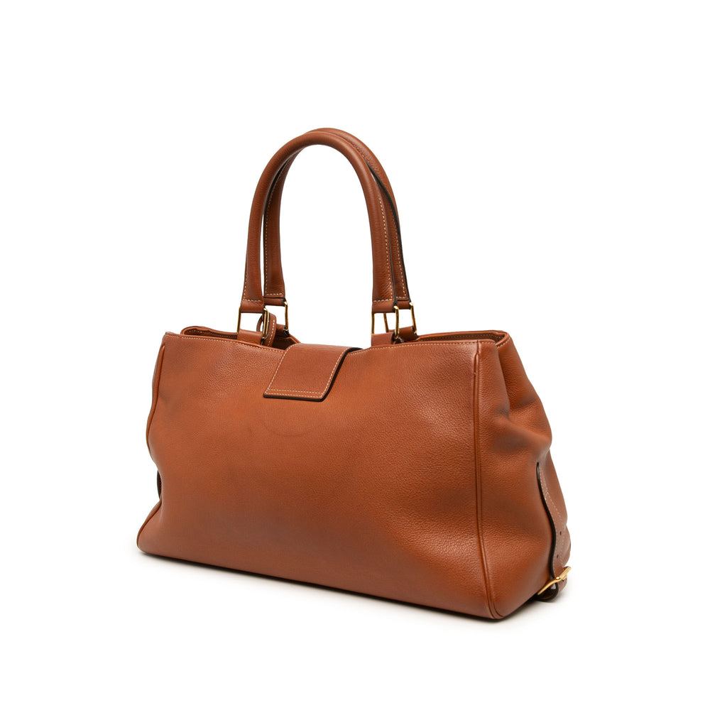 Celine Sac à main Souple Appoline Moyen Cuir de veau Marron – vue 2 – GABY PARIS