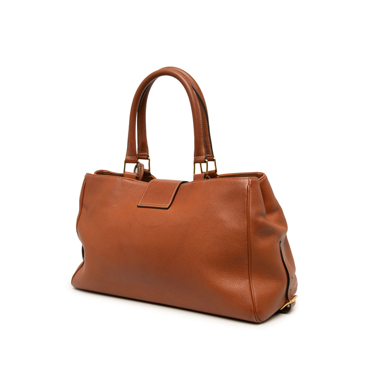 Celine Sac à main Souple Appoline Moyen Cuir de veau Marron – vue 2 – GABY PARIS