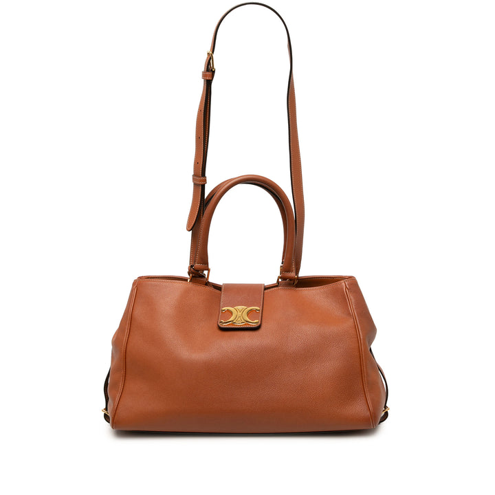 Celine Sac à main Souple Appoline Moyen Cuir de veau Marron – vue 5 – GABY PARIS