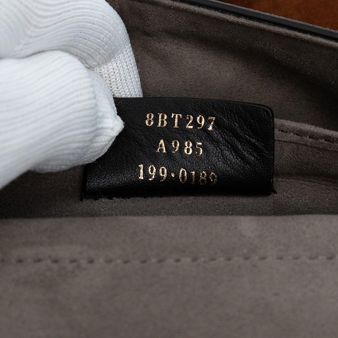 Fendi Printed Satin et Daim Double F Baguette Sac