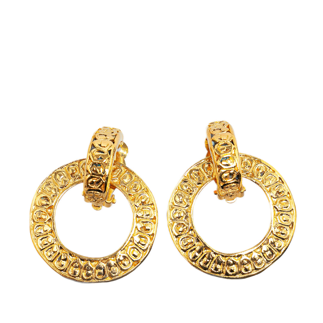 Gold Plated Hoop Earrings Gold - Gaby Paris