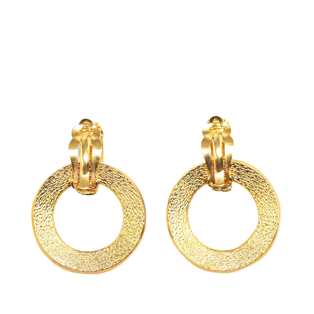 Gold Plated Hoop Earrings Gold - Gaby Paris