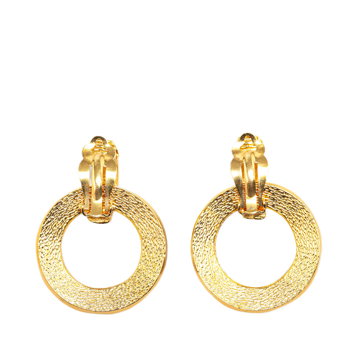 Gold Plated Hoop Earrings Gold - Gaby Paris