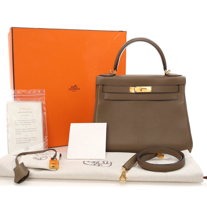 Hermès Evercolor Kelly II Retourne 28 Marron – GABY PARIS Authentique