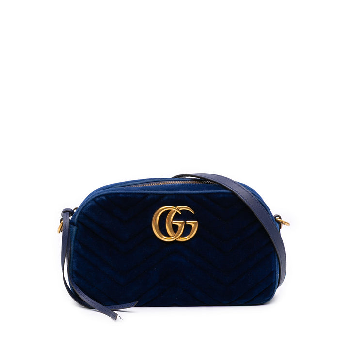 Gucci Sac bandoulière GG Marmont Matelasse Petit Bleu – vue principale – GABY PARIS