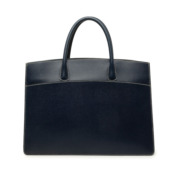 Hermès Sac à main Courchevel Whitebus GM Bleu – vue principale – GABY PARIS