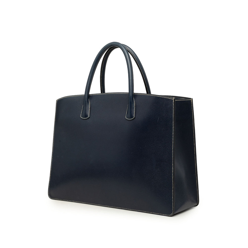 Hermès Sac à main Courchevel Whitebus GM Bleu – vue 2 – GABY PARIS