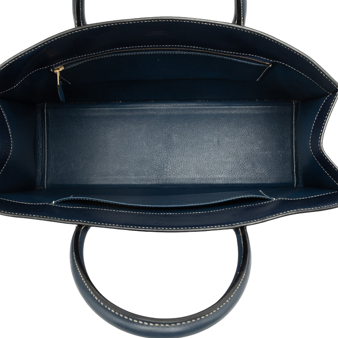 Hermès Sac à main Courchevel Whitebus GM Bleu – vue 4 – GABY PARIS