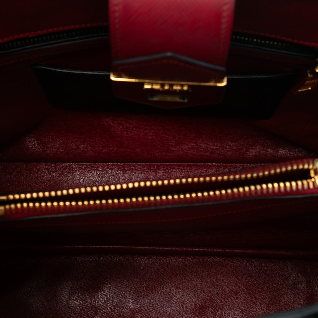 Prada Saffiano Cuir Convertible sac à anse supérieure