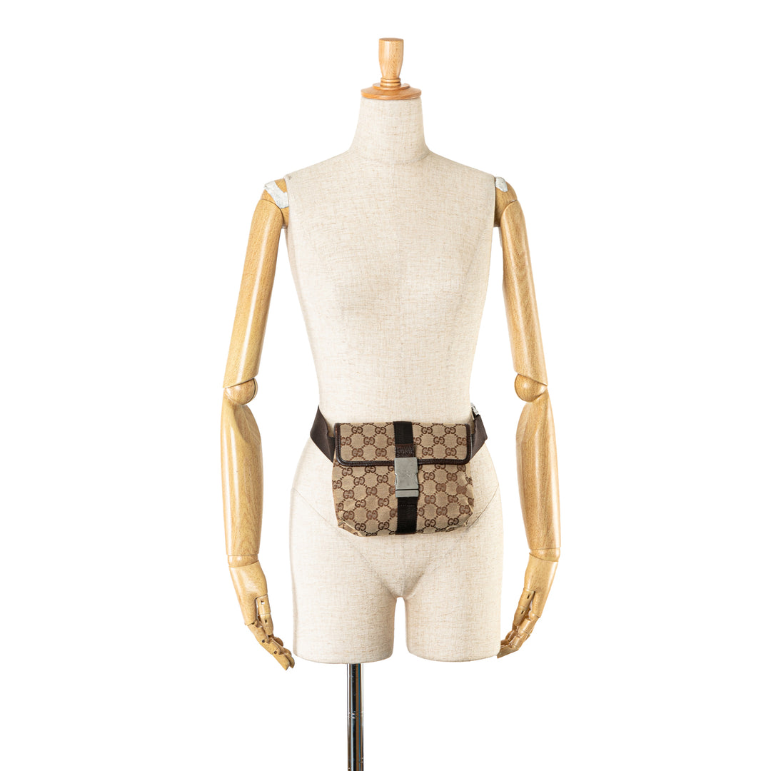 Gucci GG Canvas Belt Bag Brown - GABY PARIS