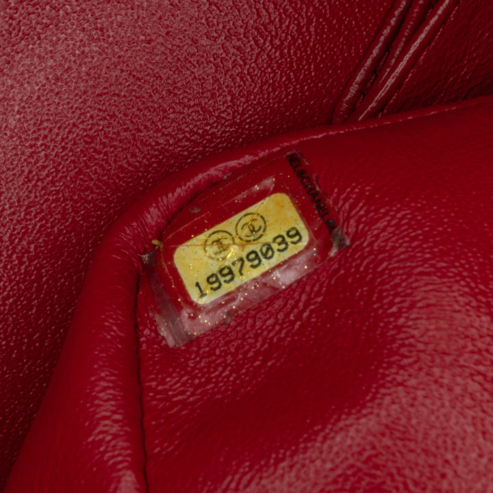 Jumbo Classic Lambskin Double Flap Red - Gaby Paris