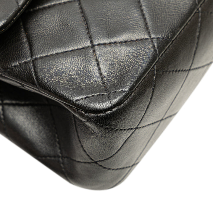 Medium Classic Lambskin Double Flap Black - Gaby Paris