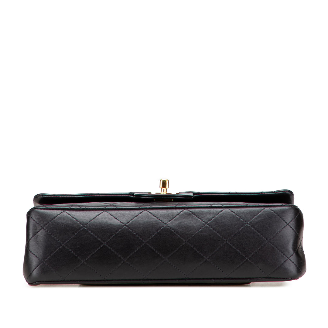 Medium Classic Lambskin Double Flap Black - Gaby Paris
