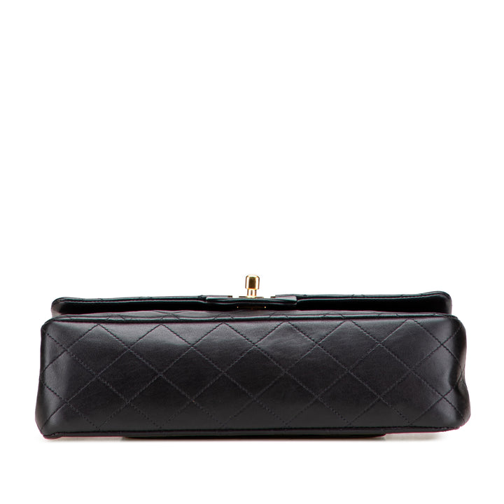 Medium Classic Lambskin Double Flap Black - Gaby Paris