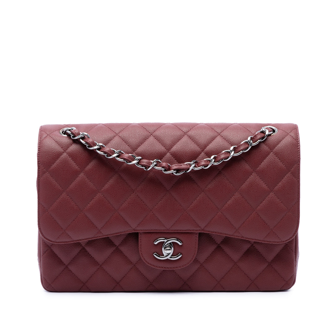 Chanel Classic Double rabat Jumbo Cuir caviar