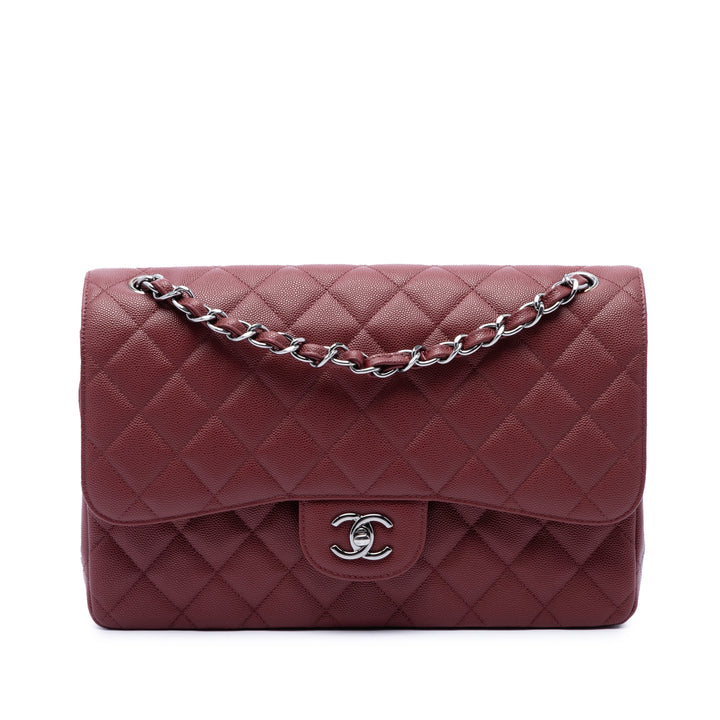Chanel Classic Double rabat Jumbo Cuir caviar