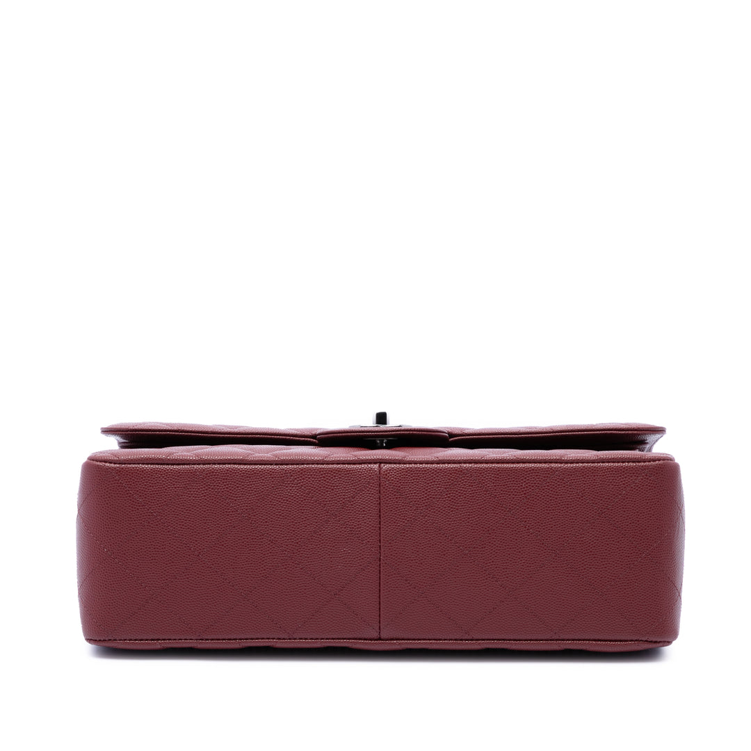 Chanel Classic Double rabat Jumbo Cuir caviar