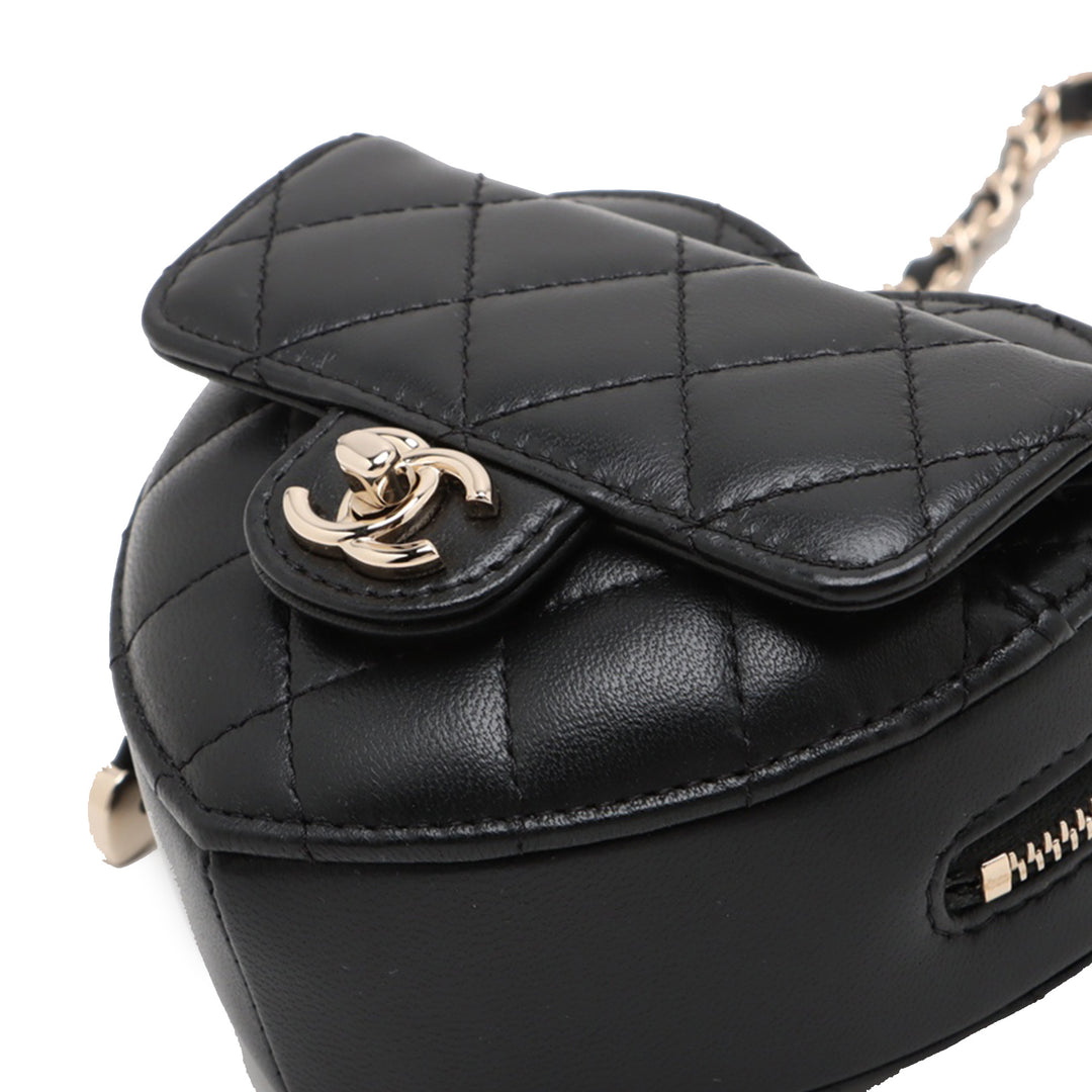 Chanel Mini Cuir d’agneau CC in Love Heart Sac ceinture